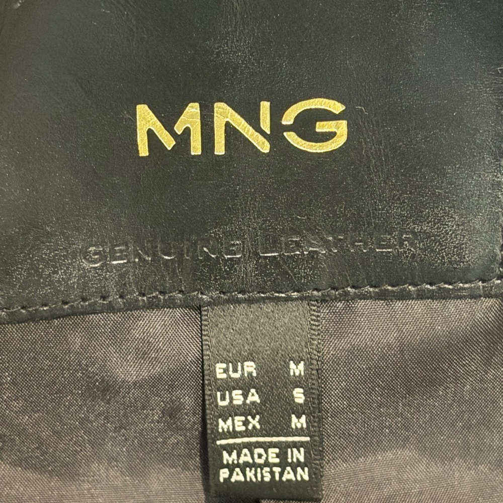 Mango Black Leather Women's Jacket - Picture 6 of 6